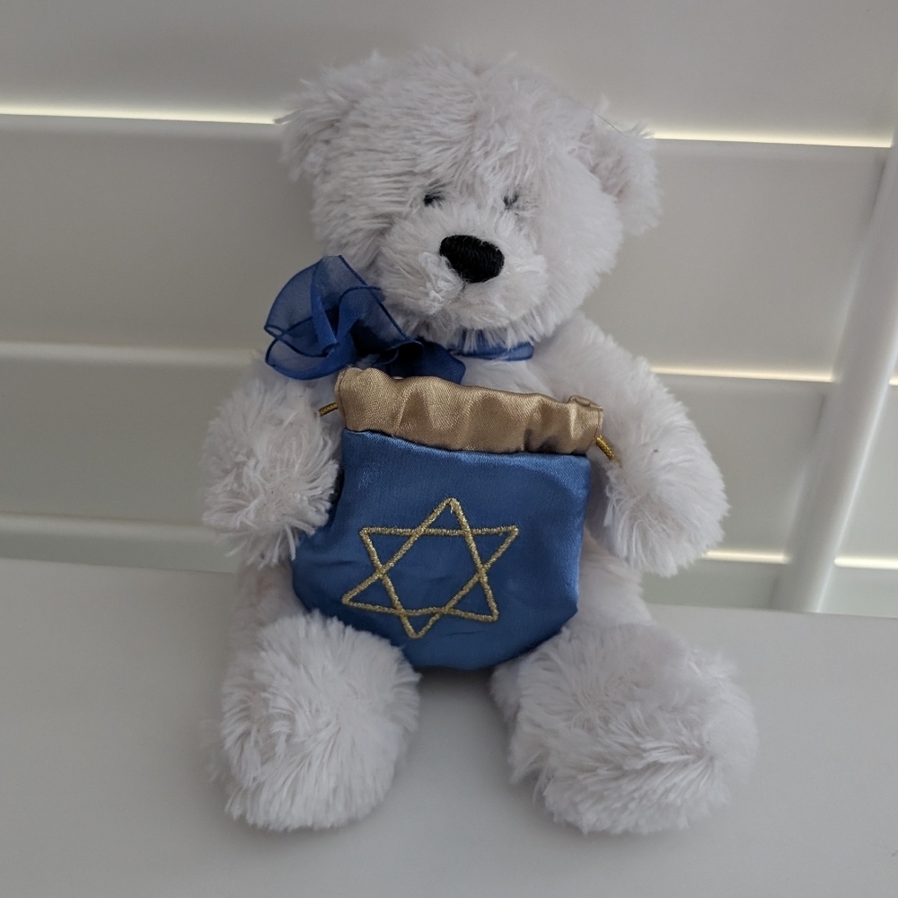 Gund Hanukkah Gelt Teddy Bear With Small Pouch